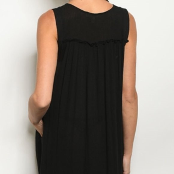 BLACK MIDI DRESS - Picture 3 of 10